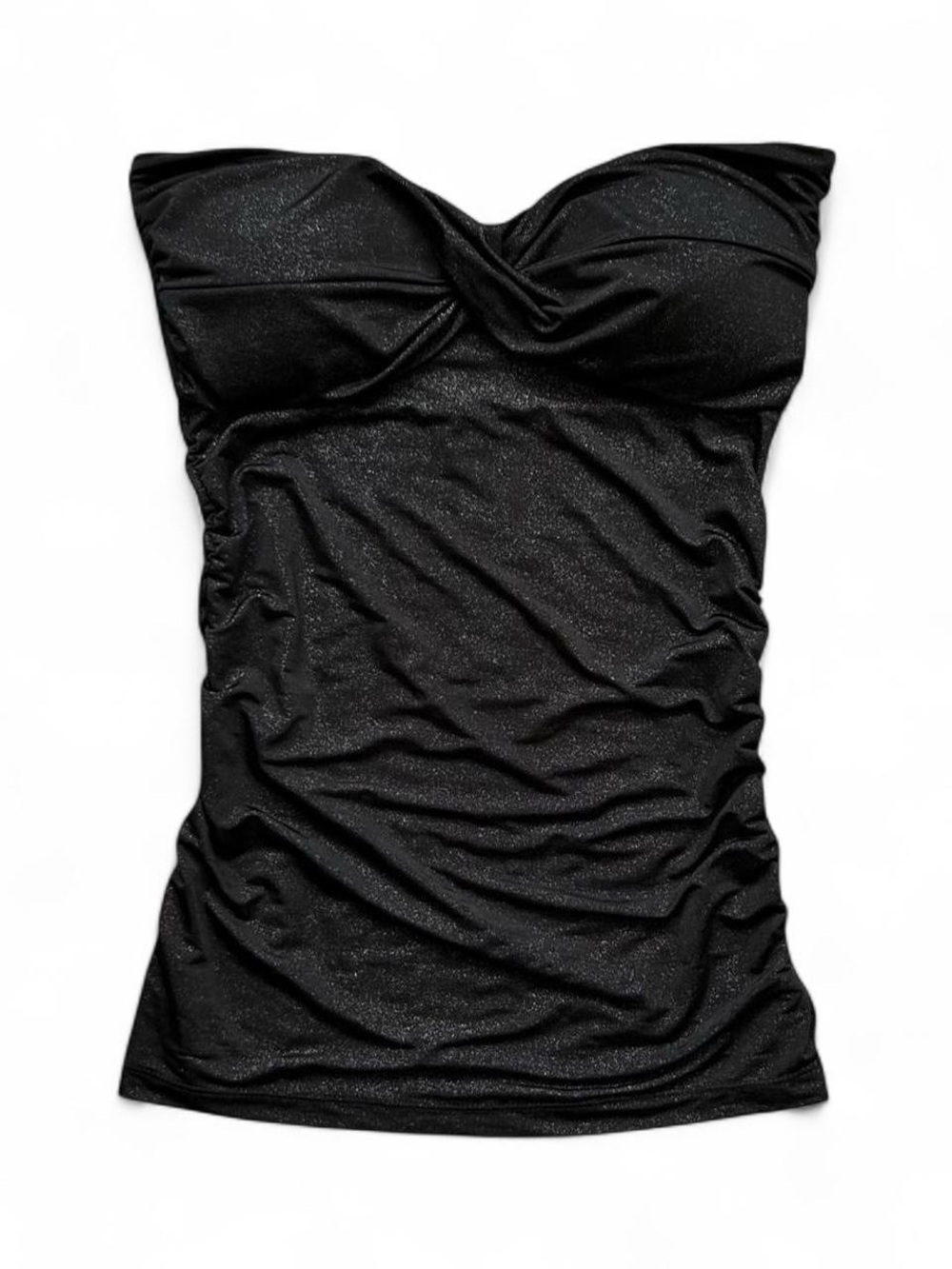 Y2K 2000s sparkly black tube top